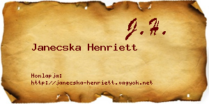 Janecska Henriett névjegykártya